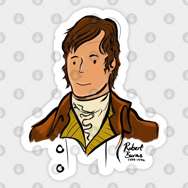 Robert Burns Scotland's National Poet Sticker by brodyquixote